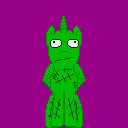 Mutant sprite. A green pony made up of pegasus and unicorn parts.